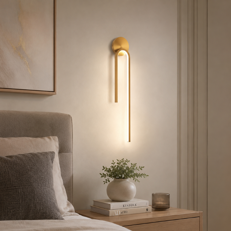 Luminária Arandela de Parede Minimalista Duetto LEDZ – Preto ou Dourado