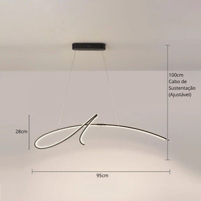 Lustre Pendente Moderno Minimalista Inteligente Signature LEDZ – Compatível com ALEXA / Google Smart Home