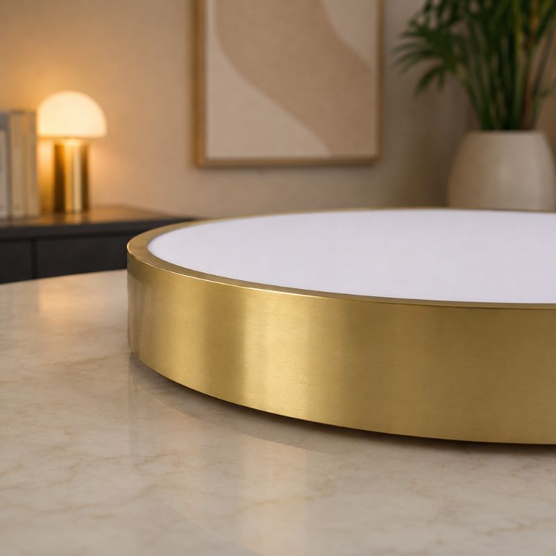 Luminária de Teto Plafon Slim Circular em Cobre Escovado Turim LEDZ – 20cm/30cm/40cm/50cm