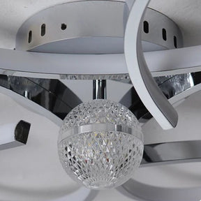 Lustre Luminária de Teto Plafon de Luxo Fiorenza LEDZ - Dourado/Prata/Preto - 60cm