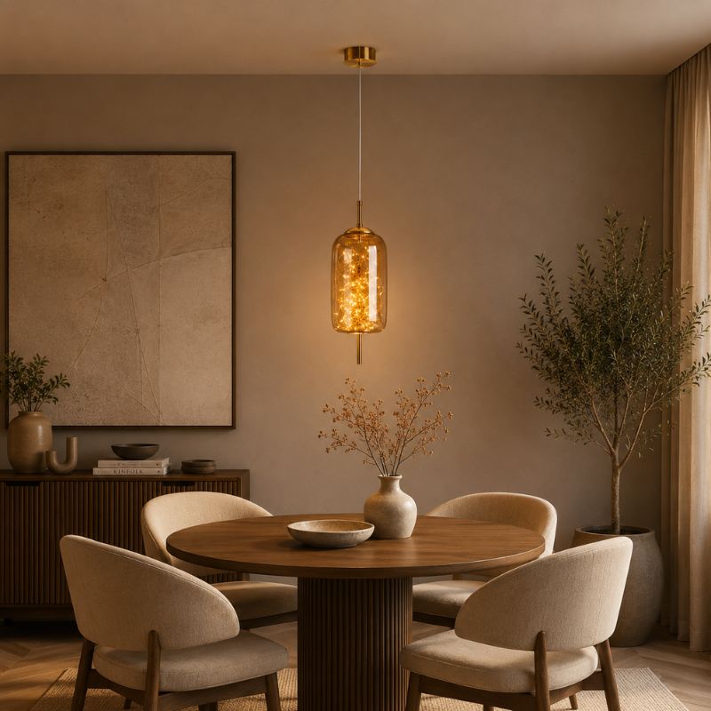 Lustre Pendente de Luxo Design Italiano Fio de Fada Vivare LEDZ – Fumê / Âmbar