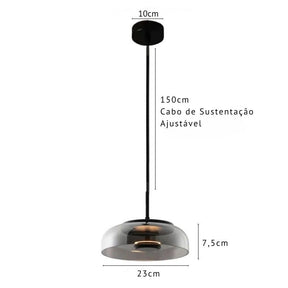 Lustre Pendente Design Italiano Mezza Luna LEDZ – Transparente/Âmbar/Fumê
