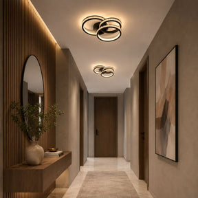 Luminária de Teto Plafon de Sobrepor 3 Arcos Efeito Cristal Genebra LEDZ - Branco ou Preto