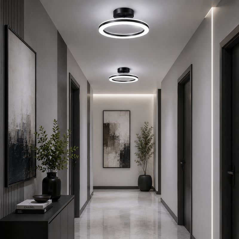 Luminária de Teto Plafon Circular Lumina LEDZ – Dourado/Preto – 20cm/30cm