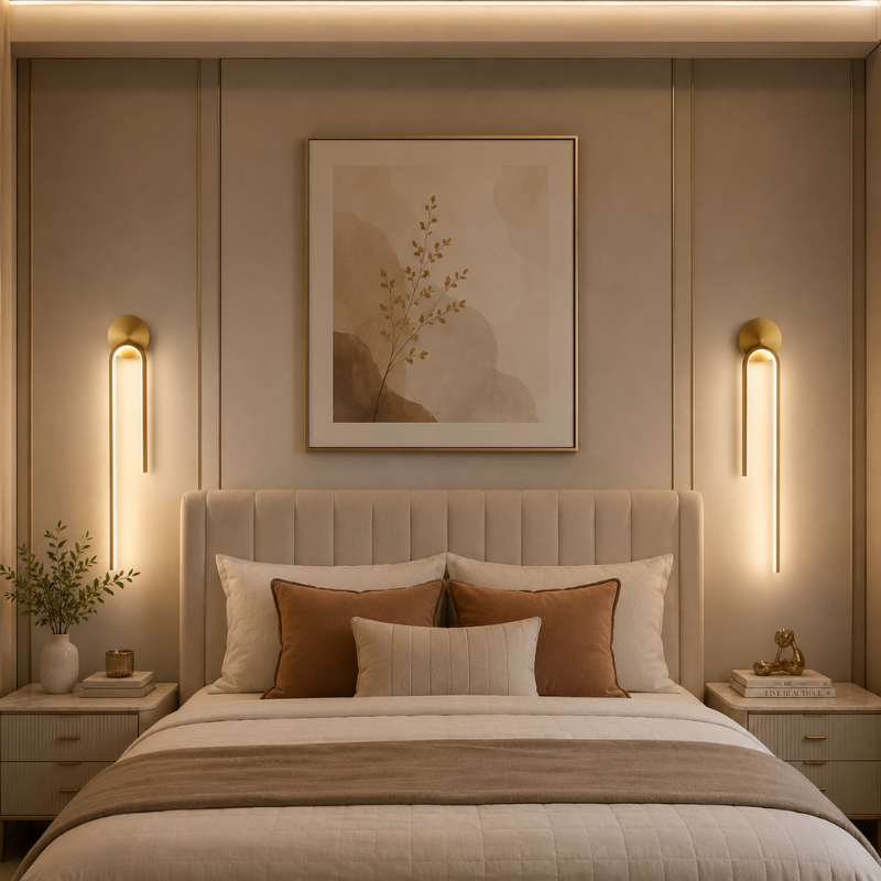 Luminária Arandela de Parede Minimalista Duetto LEDZ – Preto ou Dourado