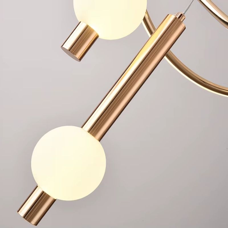 Lustre Pendente de Luxo Supreme LEDZ - Dourado/Preto/Branco - 60cm
