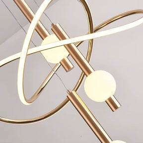 Lustre Pendente de Luxo Supreme LEDZ - Dourado/Preto/Branco - 60cm