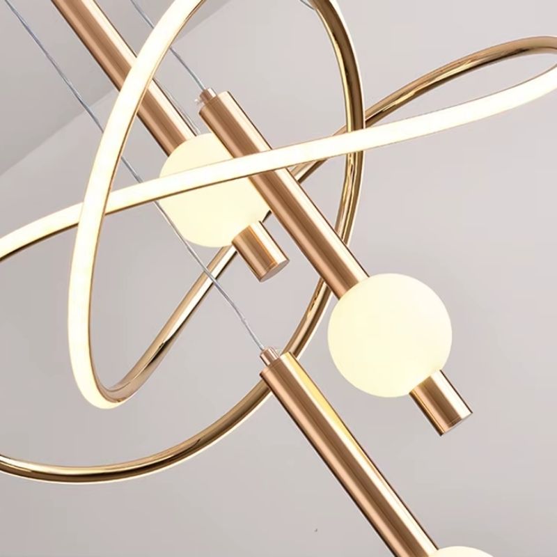 Lustre Pendente de Luxo Supreme LEDZ - Dourado/Preto/Branco - 60cm