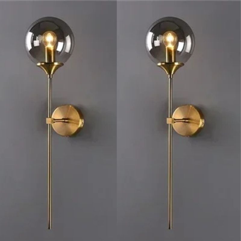 Luminária Arandela de Parede Estilo Clássico Royale LEDZ - Prata / Dourado - 60cm
