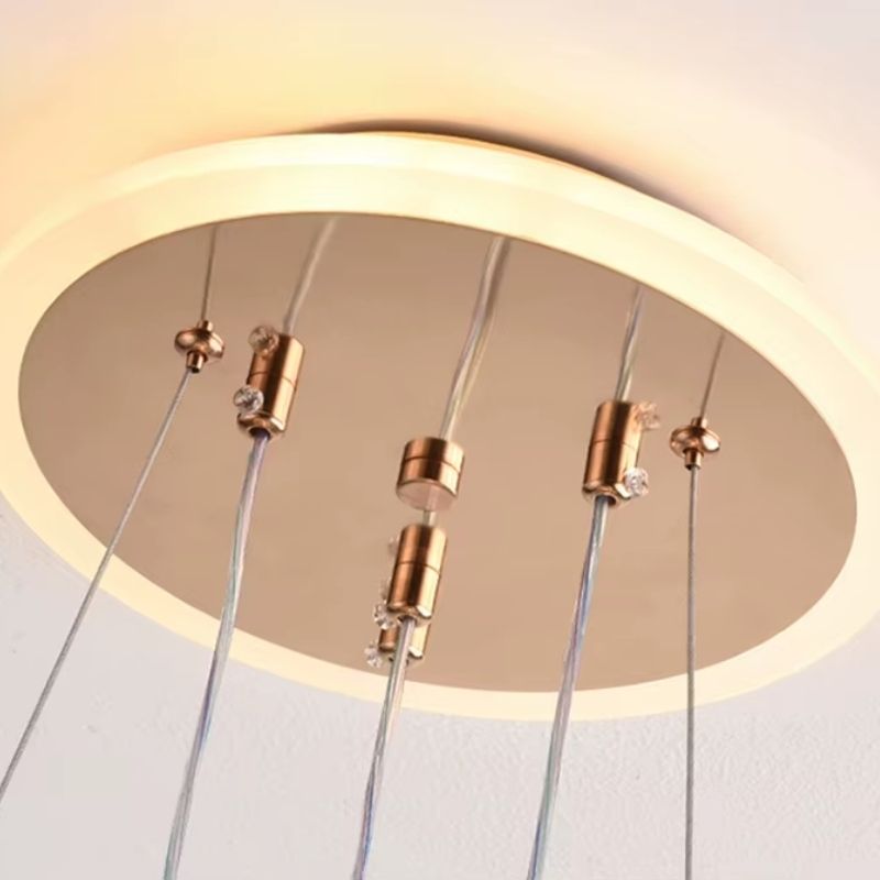 Lustre Pendente de Luxo Supreme LEDZ - Dourado/Preto/Branco - 60cm