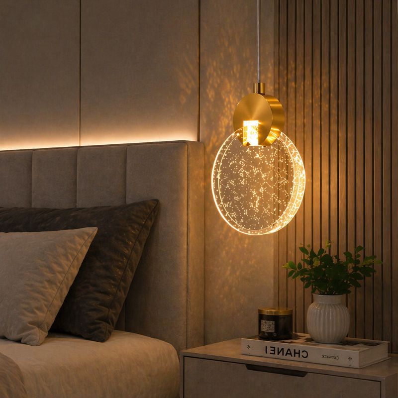 Lustre Pendente de Luxo Prisma LEDZ – Dourado – 13cm/16cm
