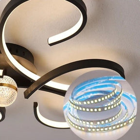 Lustre Luminária de Teto Plafon de Luxo Fiorenza LEDZ - Dourado/Prata/Preto - 60cm