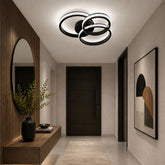 Luminária de Teto Plafon de Sobrepor 3 Arcos Efeito Cristal Genebra LEDZ - Branco ou Preto