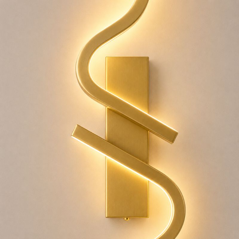 Luminária Arandela de Parede Minimalista Estilo Nordico Sorelle Slim LEDZ – 60cm/80cm/100cm – Dourado/Preto