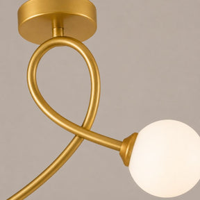 Luminária de Teto Plafon Jabuticaba 2 Globos Modena LEDZ – Dourado/Preto