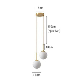 Lustre Pendente Moderno Jabuticaba Pingente Imperiale LEDZ – 1 Globo / 2 Globos / 3 Globos