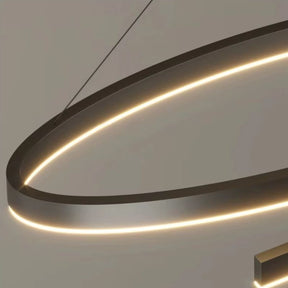 Lustre Pendente Minimalista Circular Orgânico Orbe LEDZ – Preto/Branco – 50cm/60cm/80cm