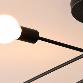 Lustre Plafon Sputnik Estilo Moderno Axial LEDZ – 6 ou 8 Lâmpadas – Preto/Branco/Dourado