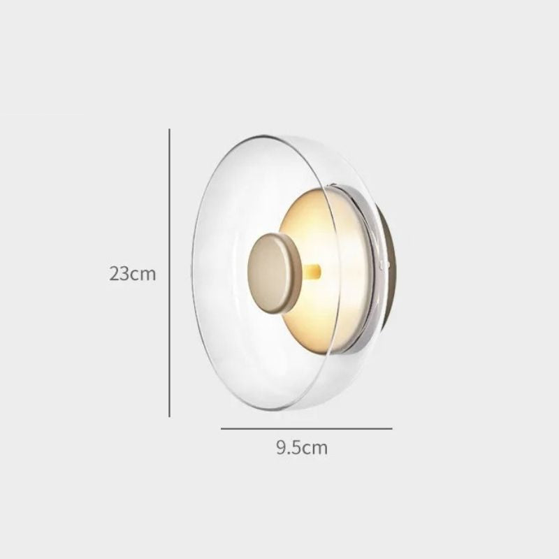 Luminária Arandela de Parede Design Italiano Mezza Luna LEDZ – Transparente/Âmbar/Fumê