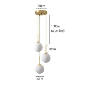Lustre Pendente Moderno Jabuticaba Pingente Imperiale LEDZ – 1 Globo / 2 Globos / 3 Globos
