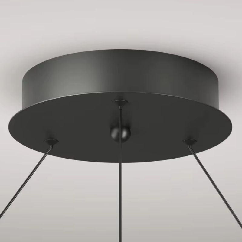 Lustre Pendente Minimalista Circular Orgânico Orbe LEDZ – Preto/Branco – 50cm/60cm/80cm