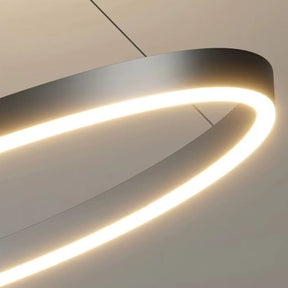 Lustre Pendente Minimalista Circular Orgânico Orbe LEDZ – Preto/Branco – 50cm/60cm/80cm