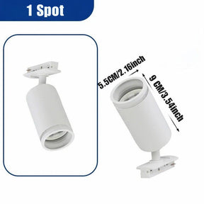Luminária Trilho de Teto Eletrificado Modular Com Spots Ajustáveis, GU10, LEDZ - Preto/Branco