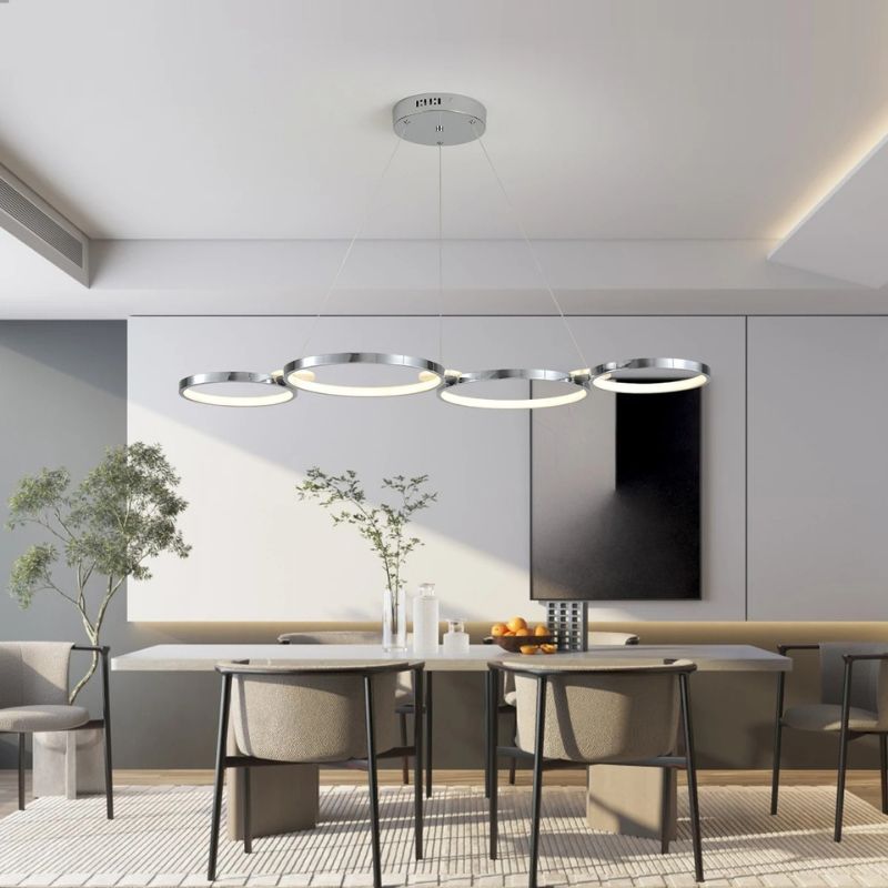 Lustre Pendente Minimalista Orgânico Firenze LEDZ – Dourado/Prata/Preto – 107cm