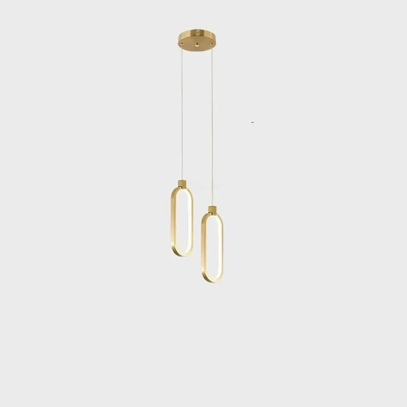 Lustre Pendente Moderno Anel Led - Dourado 20cm