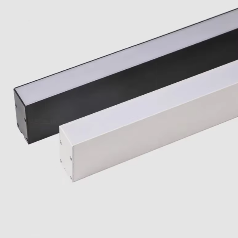 Luminária de Teto Plafon Linea Slim Ledz - 50cm/80cm - Preto/Branco