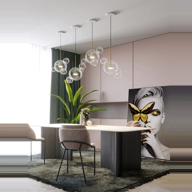 Lustre Pendente Design Italiano Vetro a Bolle Led - 1 Bolha / 4 Bolhas / 6 Bolhas