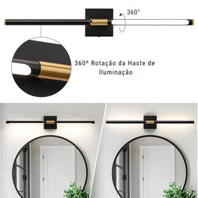 Luminária Arandela de Parede Sem Fio Recarregável Rotacionável Versa LEDZ