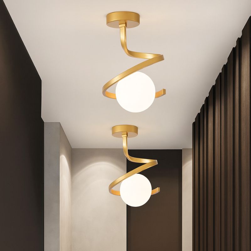 Luminária de Teto Plafon Helix LEDZ - Preto/Dourado