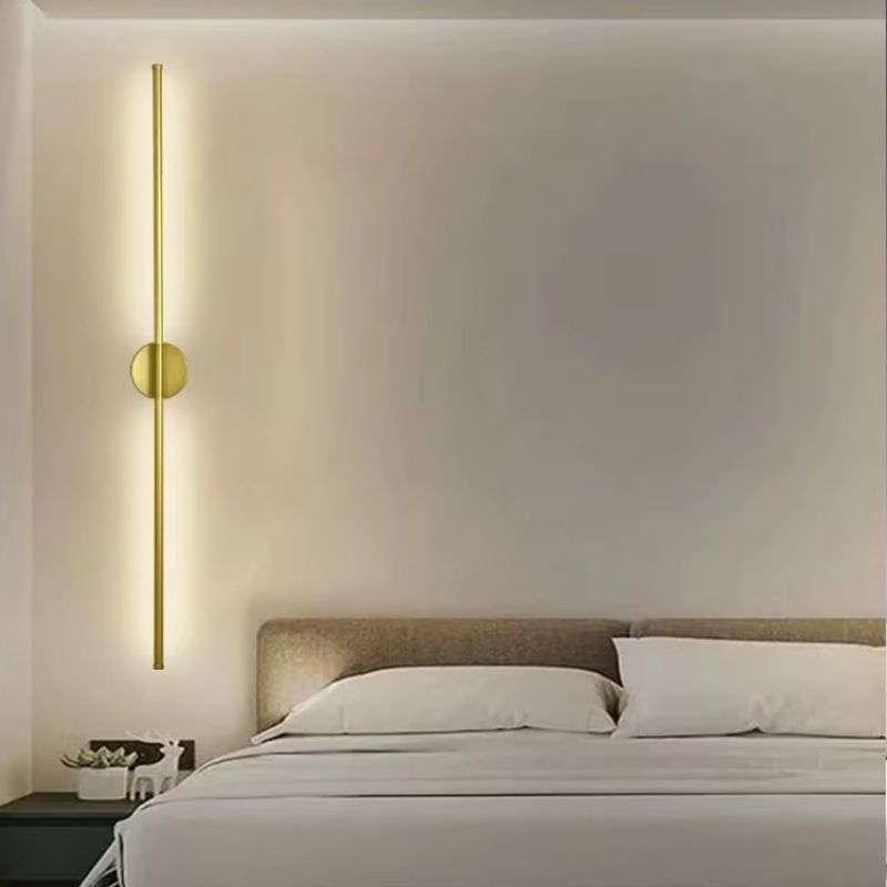 Luminária Arandela de Parede Nordico LED - Dourado/Preto - 60cm/100cm