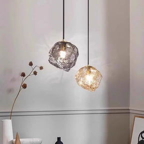 Lustre Pendente Minimalista Orgânico Torino LEDZ – Vidro – Transparente/Âmbar/Fumê – 15cm/22cm
