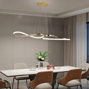 Lustre Pendente Minimalista Orgânico Gran Luxo Verona LEDZ – Dourado/Prata/Preto – 100cm – Controle Remoto e App