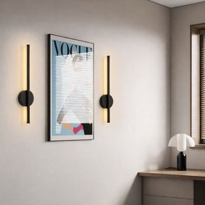 Luminária Arandela de Parede Sem Fio com Controle Remoto - Tendency LED - Preto/Dourado - 50cm