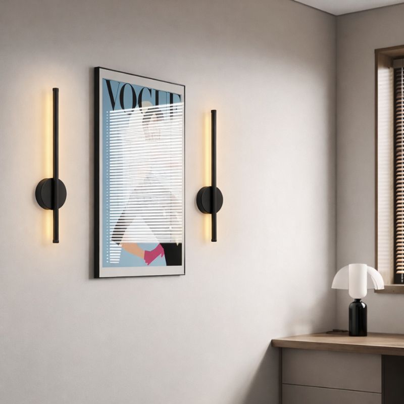 Luminária Arandela de Parede Sem Fio com Controle Remoto - Tendency LED - Preto/Dourado - 50cm