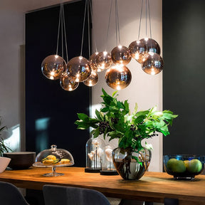 Lustre Pendente Design Italiano Vetro Chiaro Fascio LEDZ - Conjunto de 3 Globos (10cm/12cm/15cm)