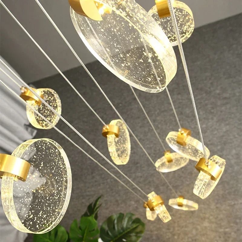 Lustre Pendente de Luxo Prisma LEDZ – Dourado – 13cm/16cm