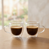 Jogo 2 Canecas de Café Parede Dupla Vidro Borossilicato 80ml