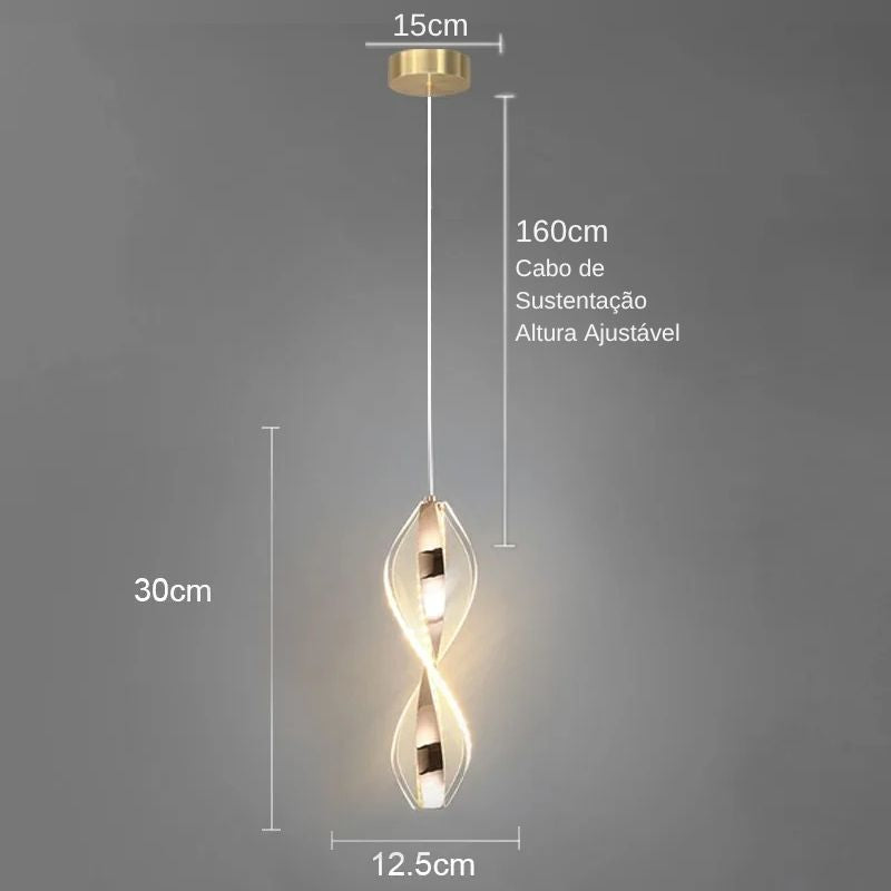 Lustre Pendente de Luxo Infinity Led