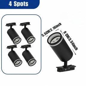 Luminária Trilho de Teto Eletrificado Modular Com Spots Ajustáveis, GU10, LEDZ - Preto/Branco