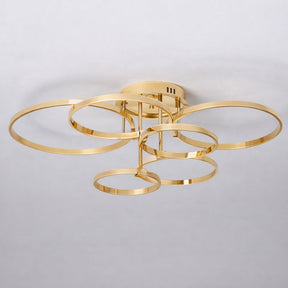 Lustre Luminária de Teto Circular Minimalista Com Controle Remoto e App de Celular Livorno LEDZ – Dourado / Prata / Preto – 61cm / 80cm
