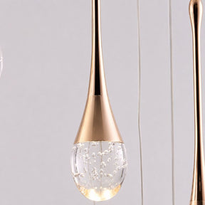 Lustre Pendente de Luxo para Pé-Direito Duplo Pingo Dourado/Preto LEDZ – 6 Pingos / 8 Pingos / 10 Pingos / 12 Pingos / 15 Pingos
