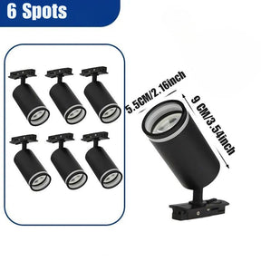 Luminária Trilho de Teto Eletrificado Modular Com Spots Ajustáveis, GU10, LEDZ - Preto/Branco