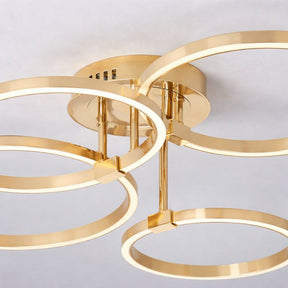 Lustre Luminária de Teto Circular Minimalista Com Controle Remoto e App de Celular Livorno LEDZ – Dourado / Prata / Preto – 61cm / 80cm