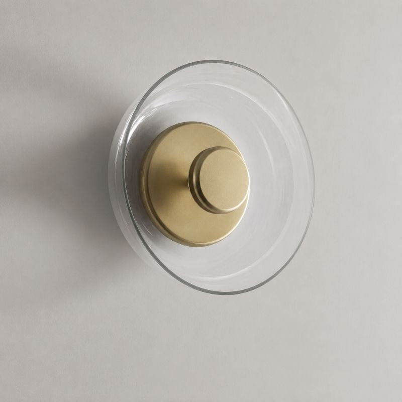 Luminária Arandela de Parede Design Italiano Mezza Luna LEDZ – Transparente/Âmbar/Fumê