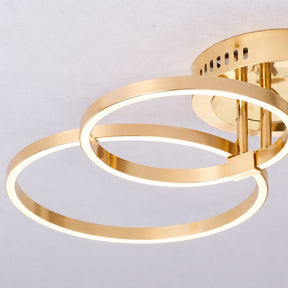 Lustre Luminária de Teto Circular Minimalista Com Controle Remoto e App de Celular Livorno LEDZ – Dourado / Prata / Preto – 61cm / 80cm