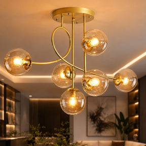 Lustre Pendente Moderno Jabuticaba Vertical - 6 Lâmpadas - 90cm